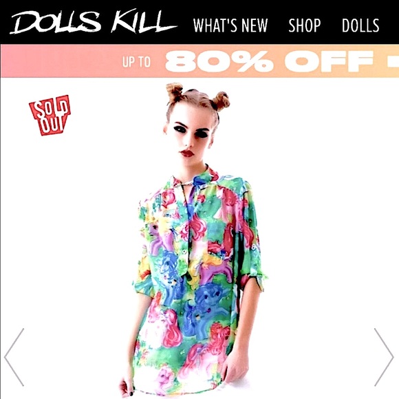 💖 Y2K My Little Pony Sheer Blouse Shirt Top Small - Picture 3 of 5